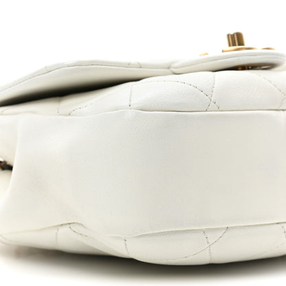 Chanel Lambskin Quilted Small Circular Handle Bag White 9 of 12