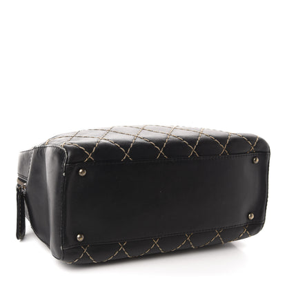 Chanel Calfskin Wild Stitch Top Handle Bag Black 4 of 14