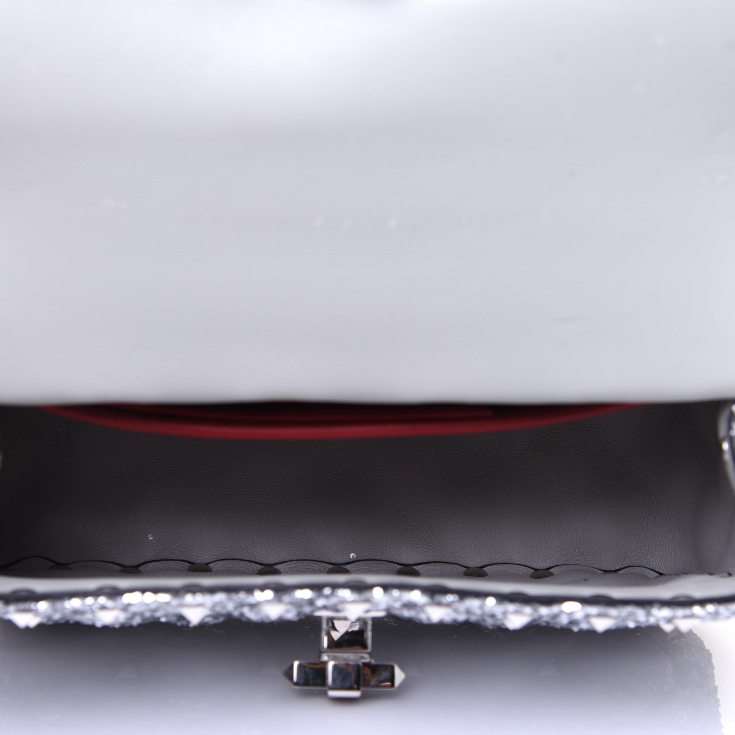 Valentino Garavani Glitter Mini Rockstud Spike Shoulder Bag Silver 5 of 13