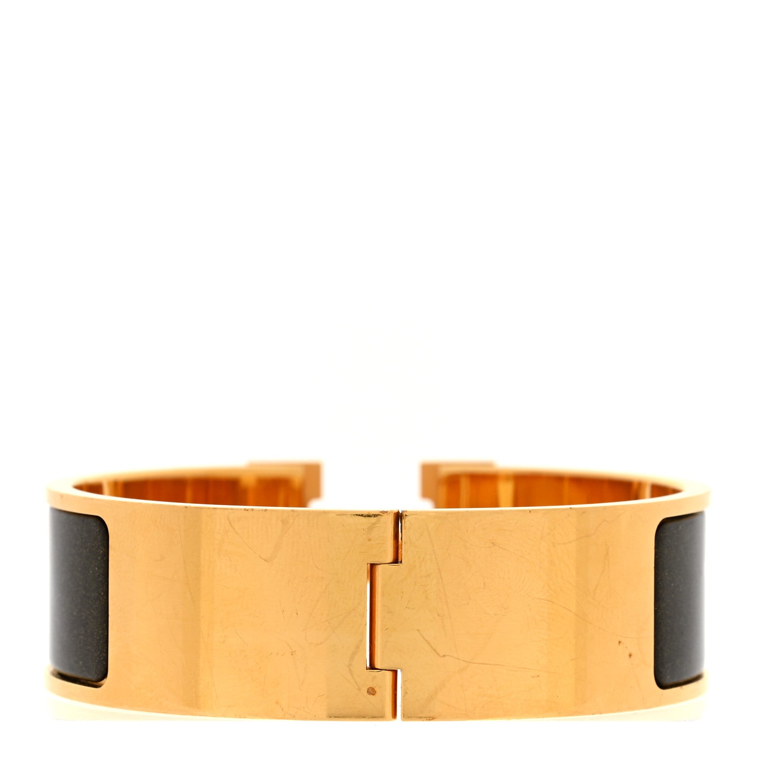Hermes Enamel Glitter Wide Clic Clac H Bracelet GM Black Dore 3 of 5