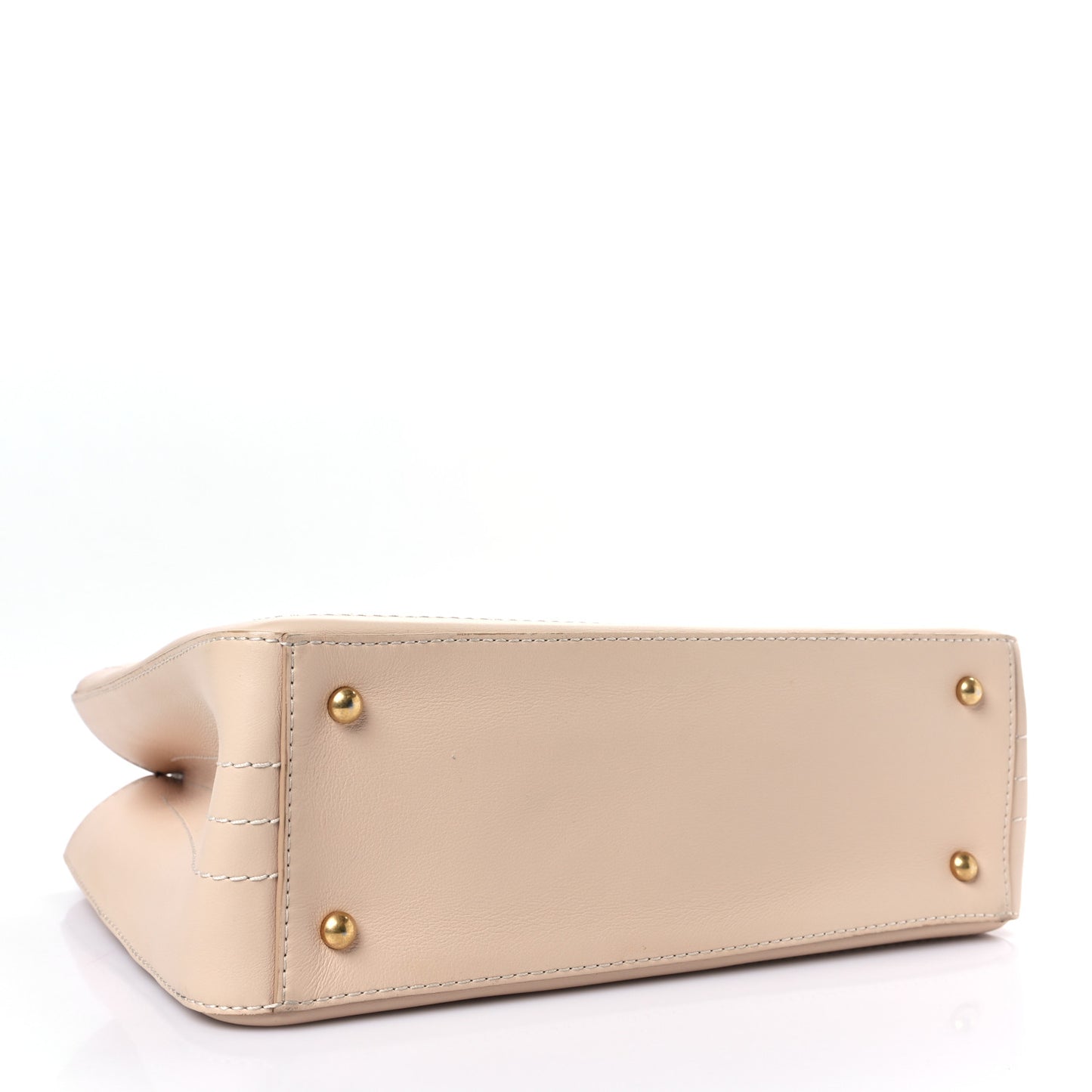 Bullskin Stitched Bi-Color Medium So Light Shoulder Bag Beige