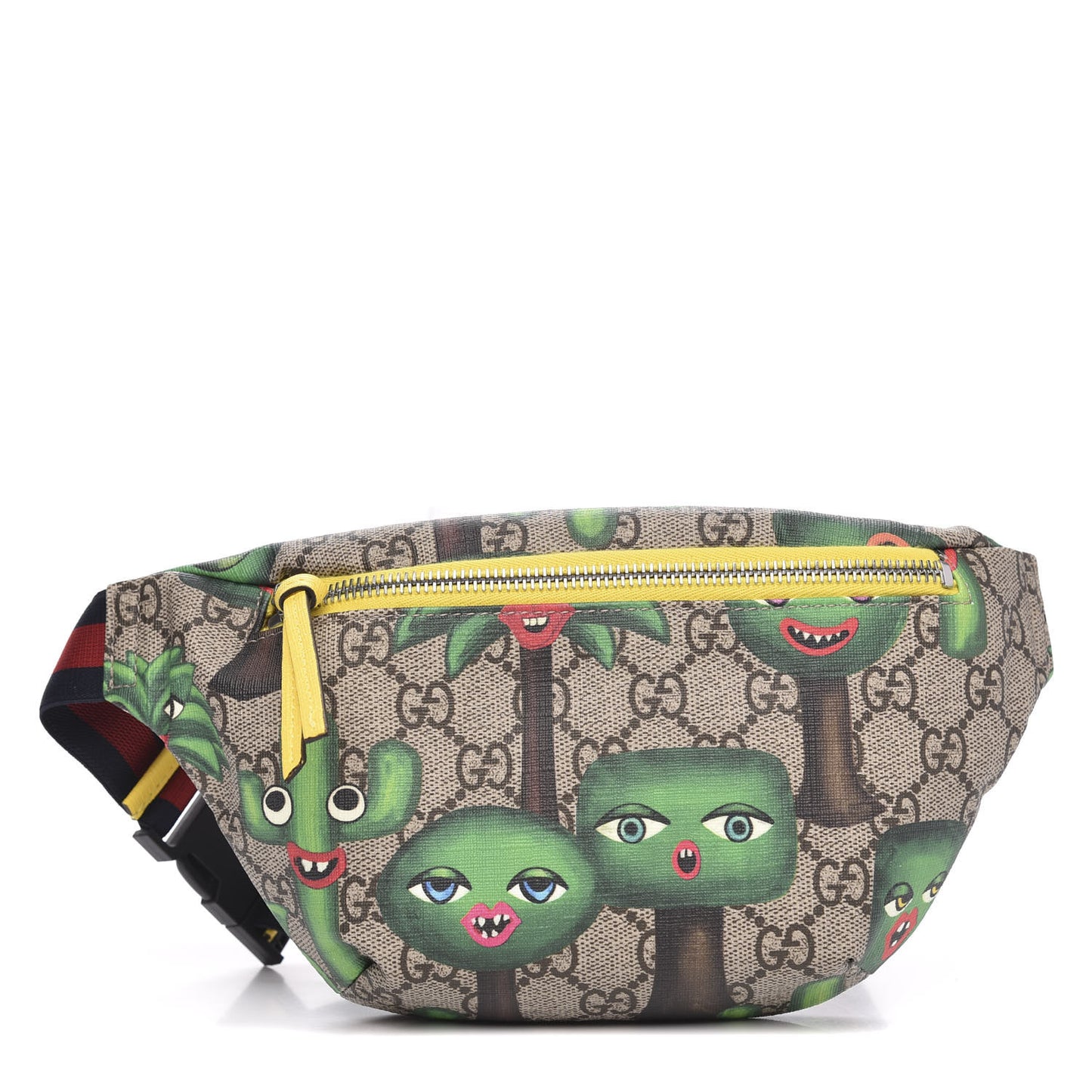 GG Supreme Monogram Smiling Plants Childrens Belt Bag Multicolor