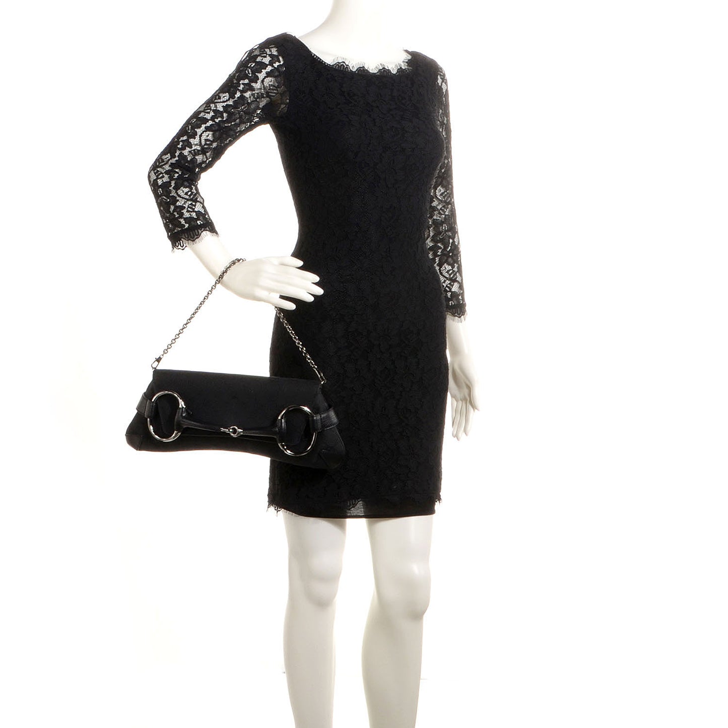 Monogram Horsebit Clutch Black