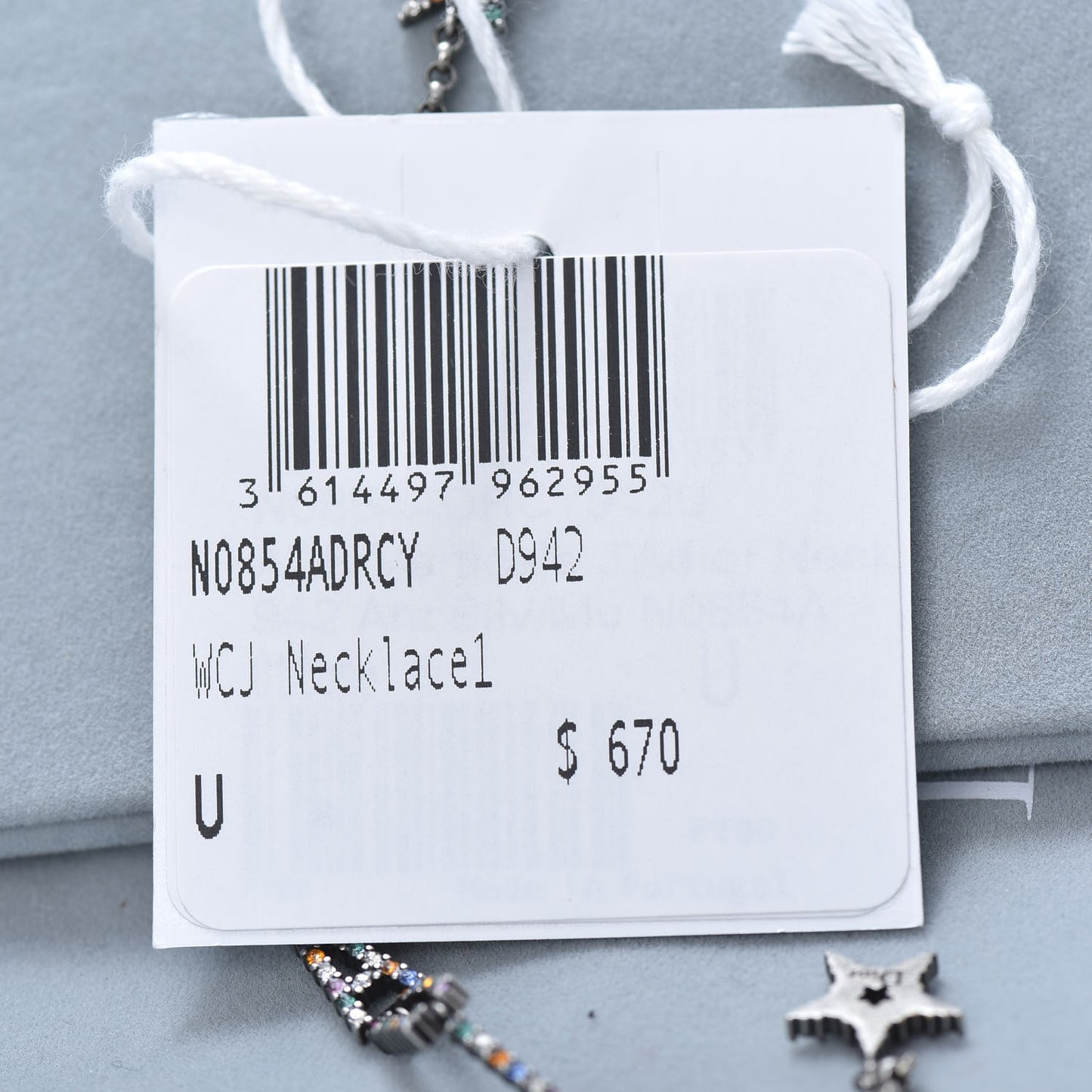 Palladium Crystal Star J'Adior Long Necklace Multicolor