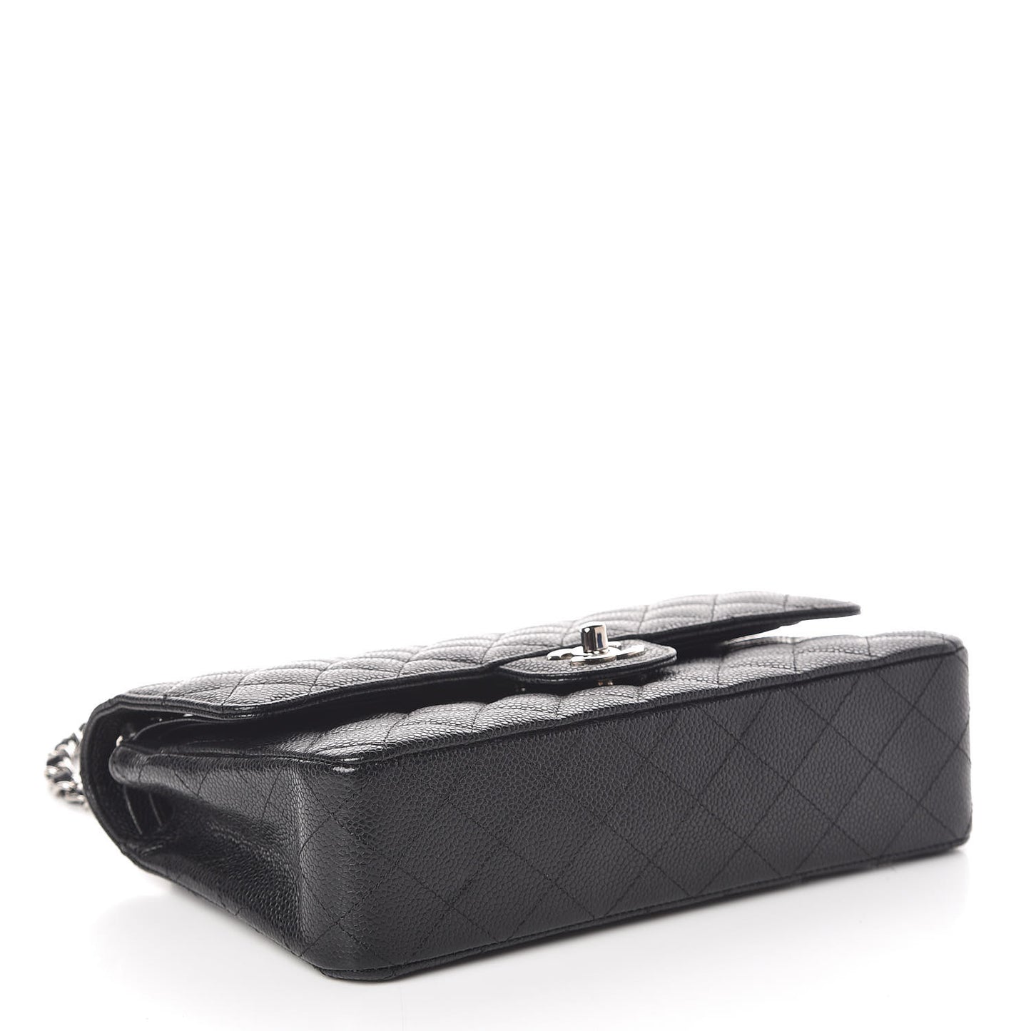 Caviar Quilted Medium Double Flap Black