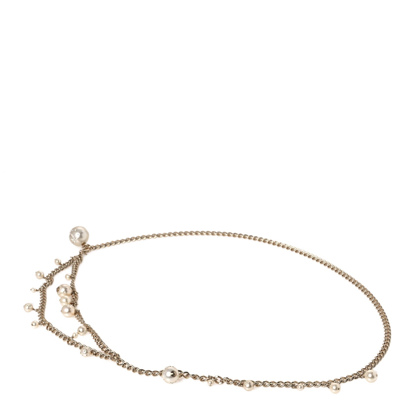 Pearl CC Chain Belt Gold