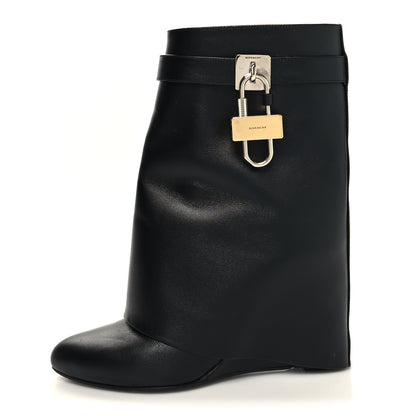 Givenchy Calfskin Shark Lock Ankle Boots 37.5 Black 1 of 11