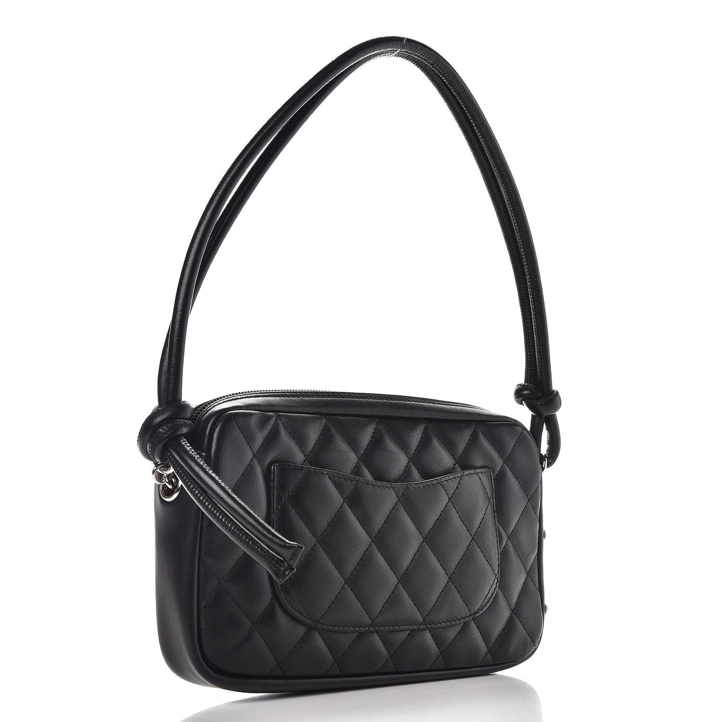 Calfskin Quilted Cambon Pochette Black White