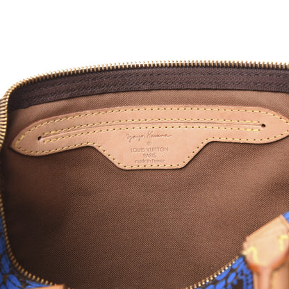 Louis Vuitton Monogram Kusama Town Speedy 30 Blue 9 of 11