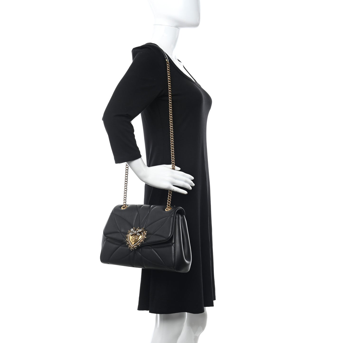 Nappa Quilted Large Devotion Bag Black
