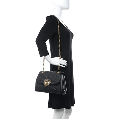 Dolce & Gabbana Nappa Quilted Large Devotion Bag Black 2 of 12