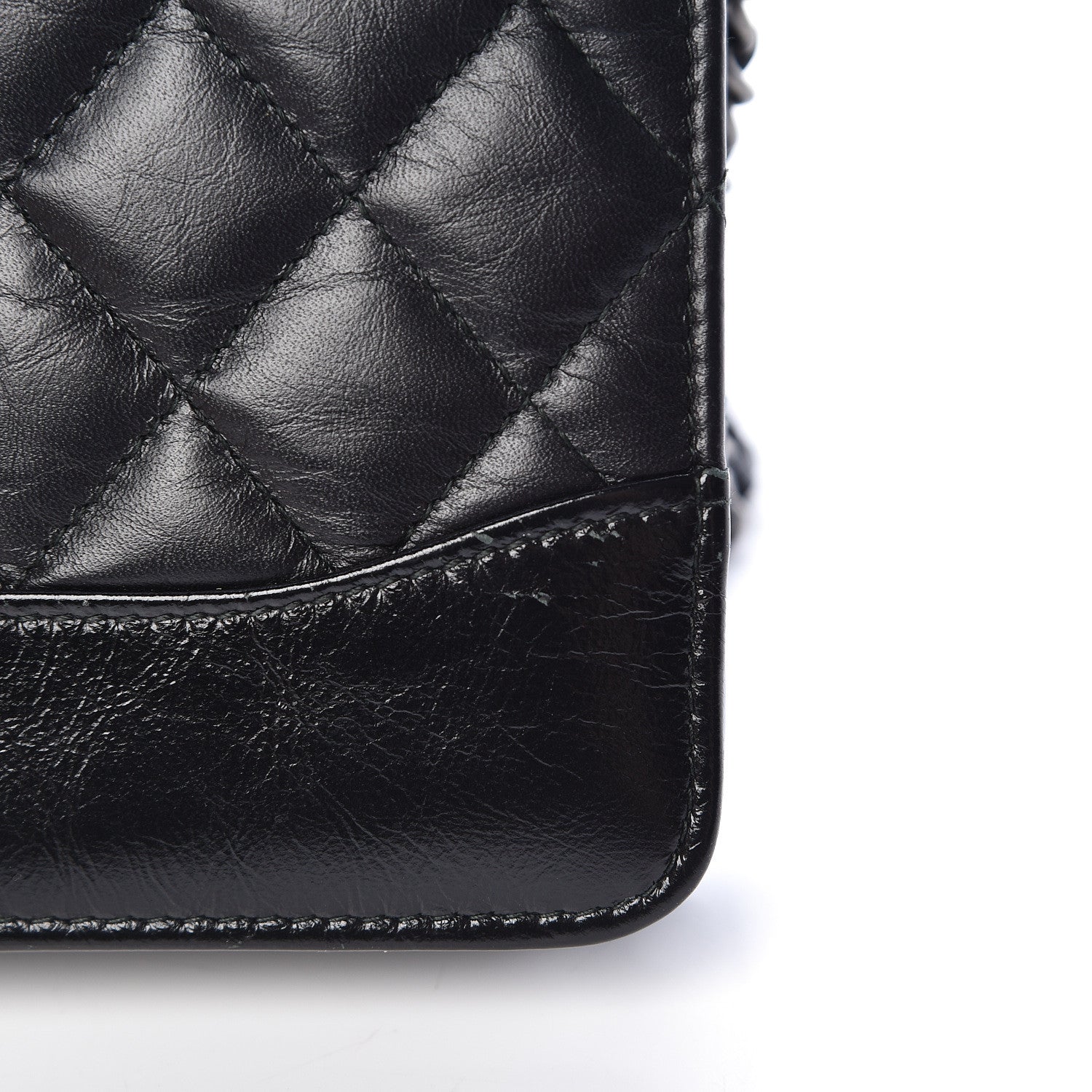 Chanel Aged Calfskin Quilted Gabrielle Wallet On Chain WOC Black 15 of 17
