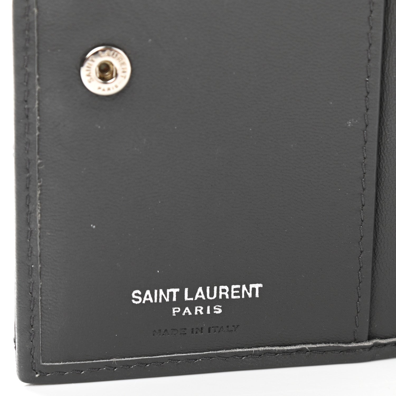 Saint Laurent Lambskin Y Quilted Monogram Compact Loulou Wallet Asphalt 7 of 9