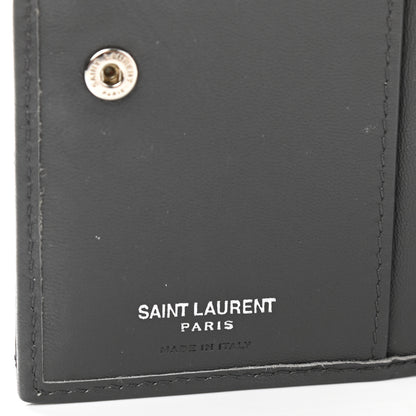 Saint Laurent Lambskin Y Quilted Monogram Compact Loulou Wallet Asphalt 7 of 9