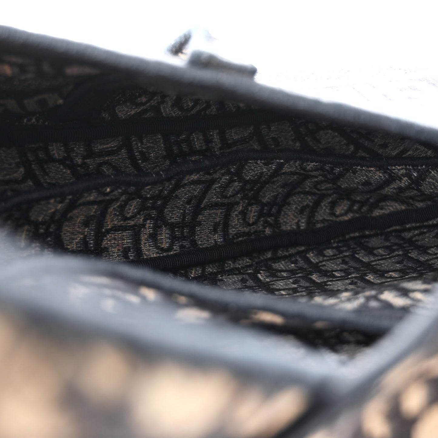 Oblique Embroidered Saddle Bag Blue