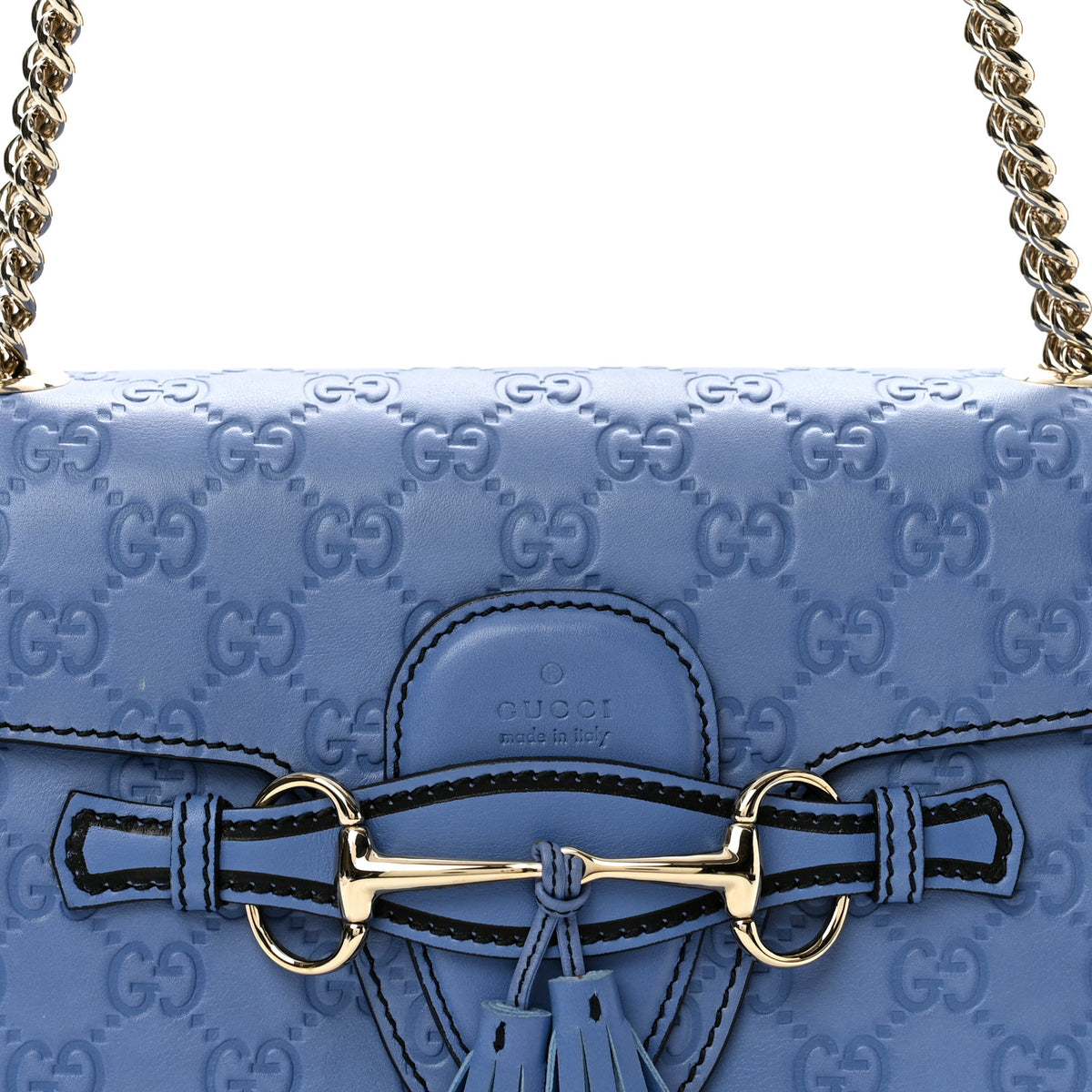Guccissima Medium Emily Chain Shoulder Bag Mineral Blue