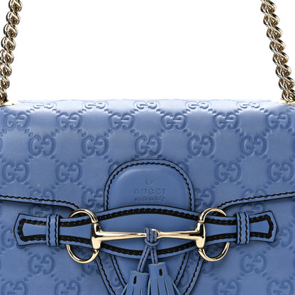 Gucci Guccissima Medium Emily Chain Shoulder Bag Mineral Blue 7 of 11