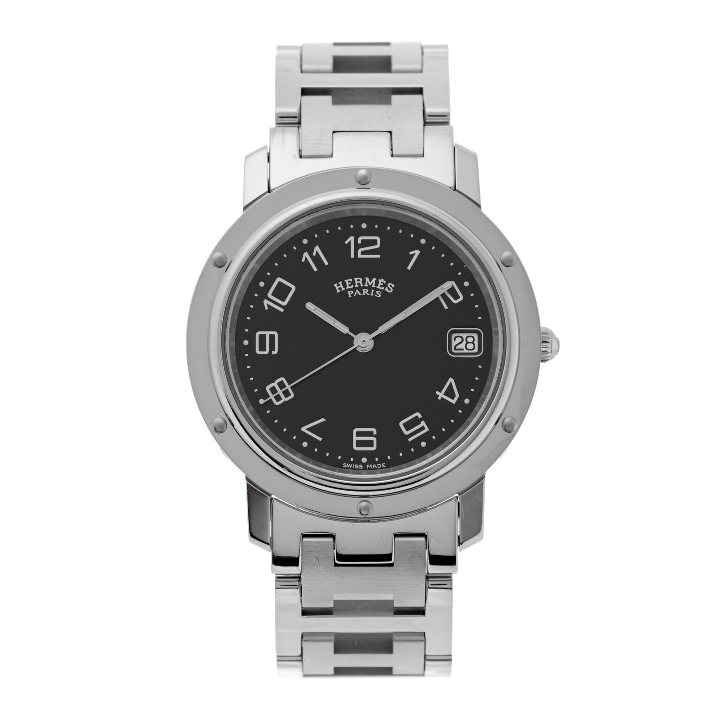 Stainless Steel 36mm Clipper Quartz Watch Black