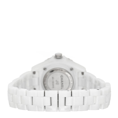 Chanel Stainless Steel Ceramic Diamond 33mm J12 Limited Edition Quartz Watch White 3 of 4