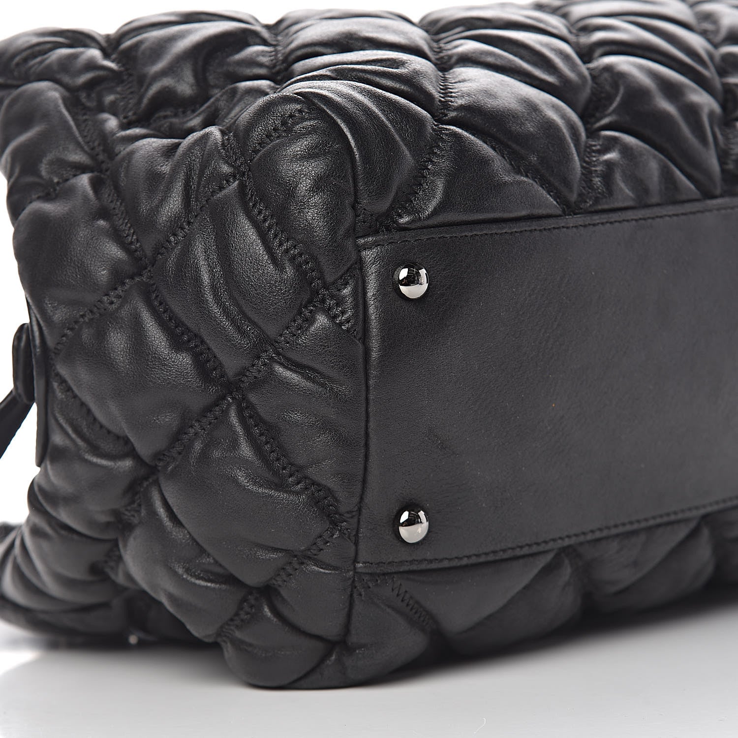 Chanel Calfskin Bubble Quilt Bowler Black 8 of 10
