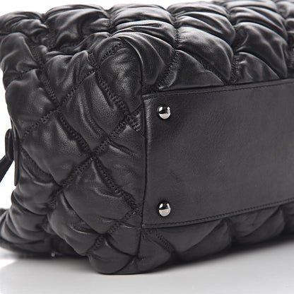 Chanel Calfskin Bubble Quilt Bowler Black 8 of 10