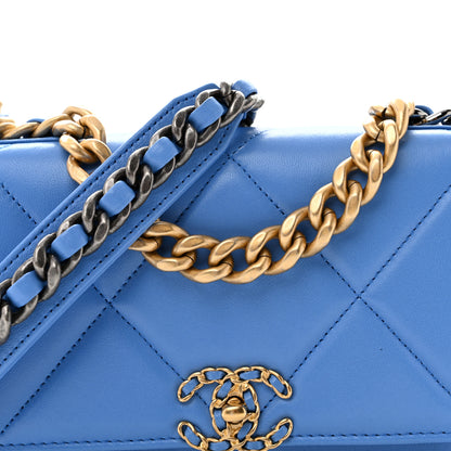 Chanel Lambskin Quilted Chanel 19 Wallet On Chain WOC Blue 9 of 15