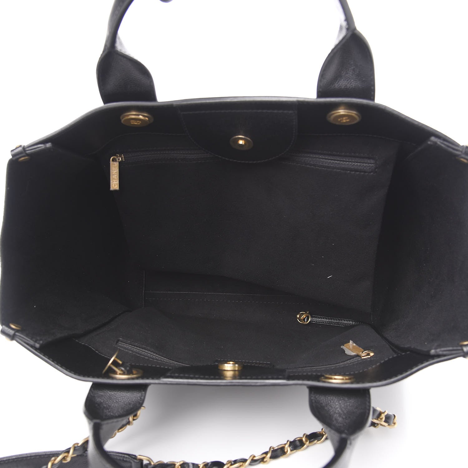 Chanel Caviar Small Studded Deauville Tote Black 4 of 12