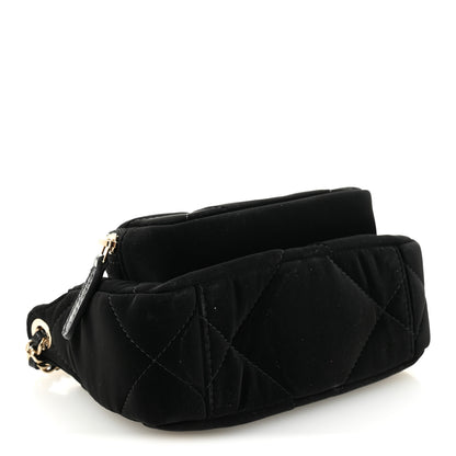Chanel Velvet Effect Nylon Shiny Crumpled Calfskin Mini Quilted Chanel 25 Clutch With Chain Black 4 of 11