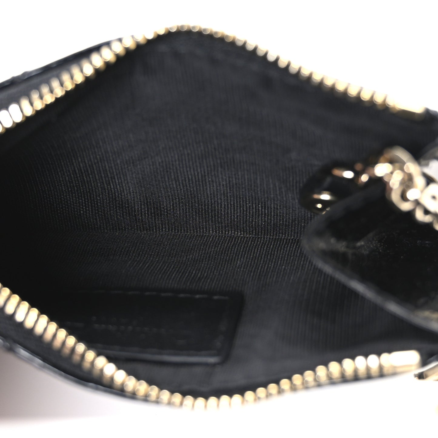 Patent Cannage Lady Dior Key Pouch Black