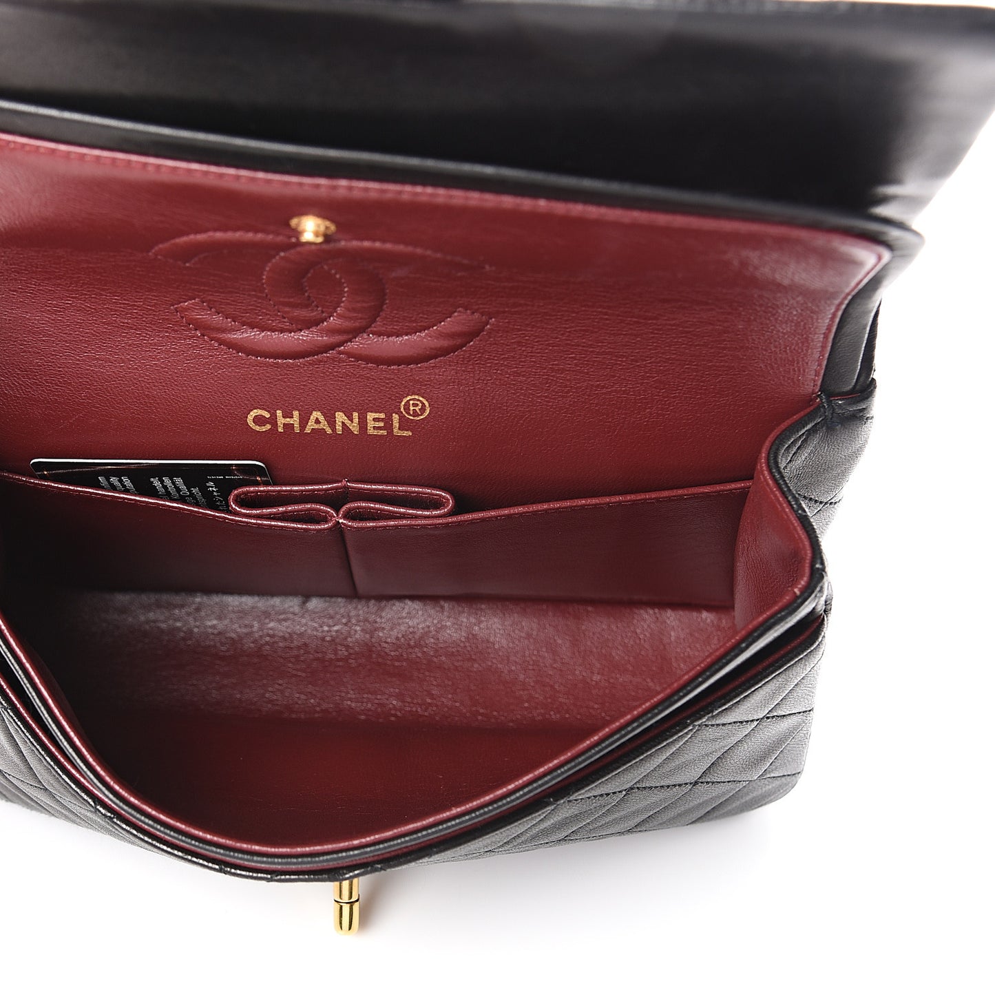 Lambskin Quilted Small Double Flap Black