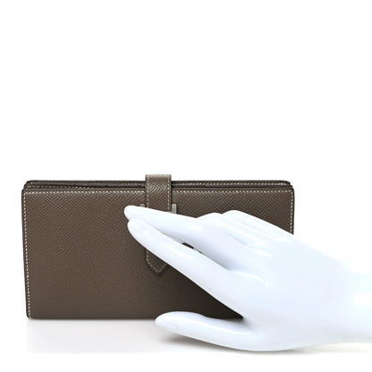 Hermes Epsom Bearn Gusset Wallet Etoupe 2 of 7