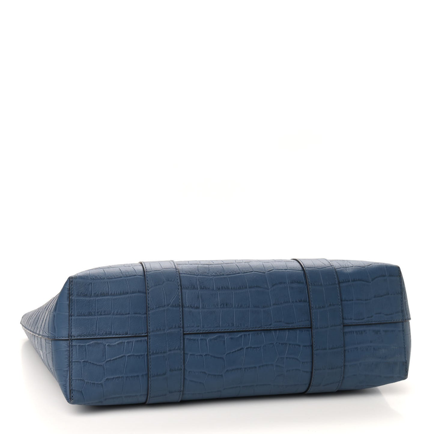 Matte Crocodile Embossed Bayswater Tote Pale Navy