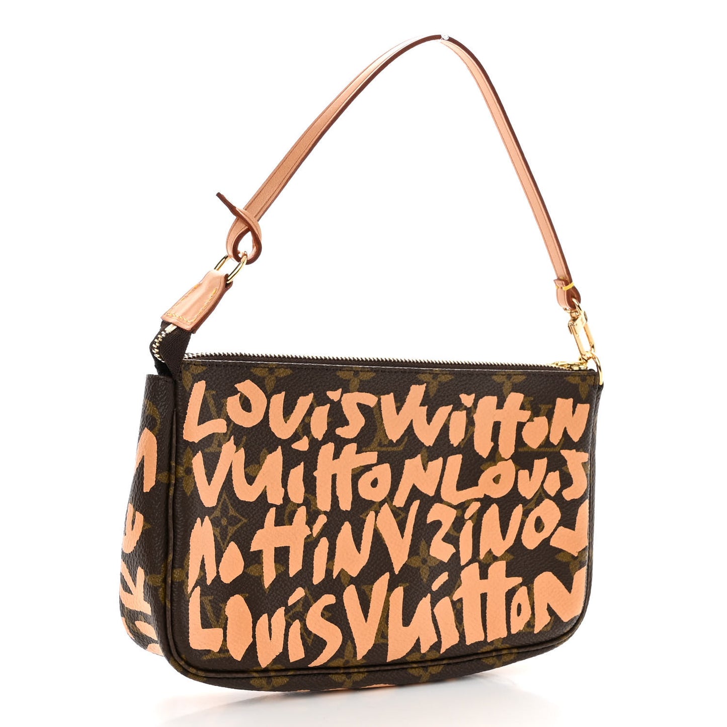 LOUIS VUITTON Monogram Graffiti Pochette Accessories Peach