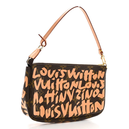 Louis Vuitton LOUIS VUITTON Monogram Graffiti Pochette Accessories Peach 3 of 9