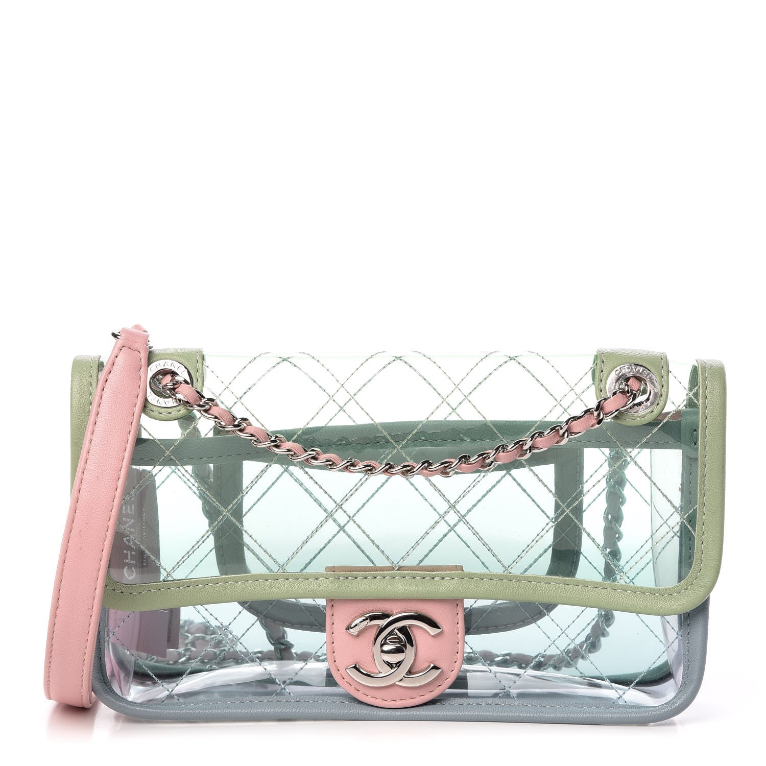 Chanel Lambskin PVC Quilted Mini Coco Splash Flap Blue Green 1 of 10