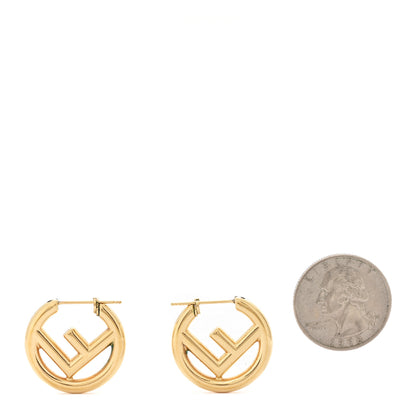Fendi Metal FF Hoop Earrings Gold 2 of 6