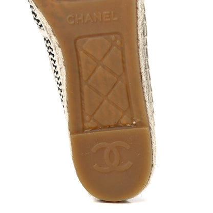Chanel Mesh Grosgrain CC Espadrilles 39 Beige Black 6 of 9