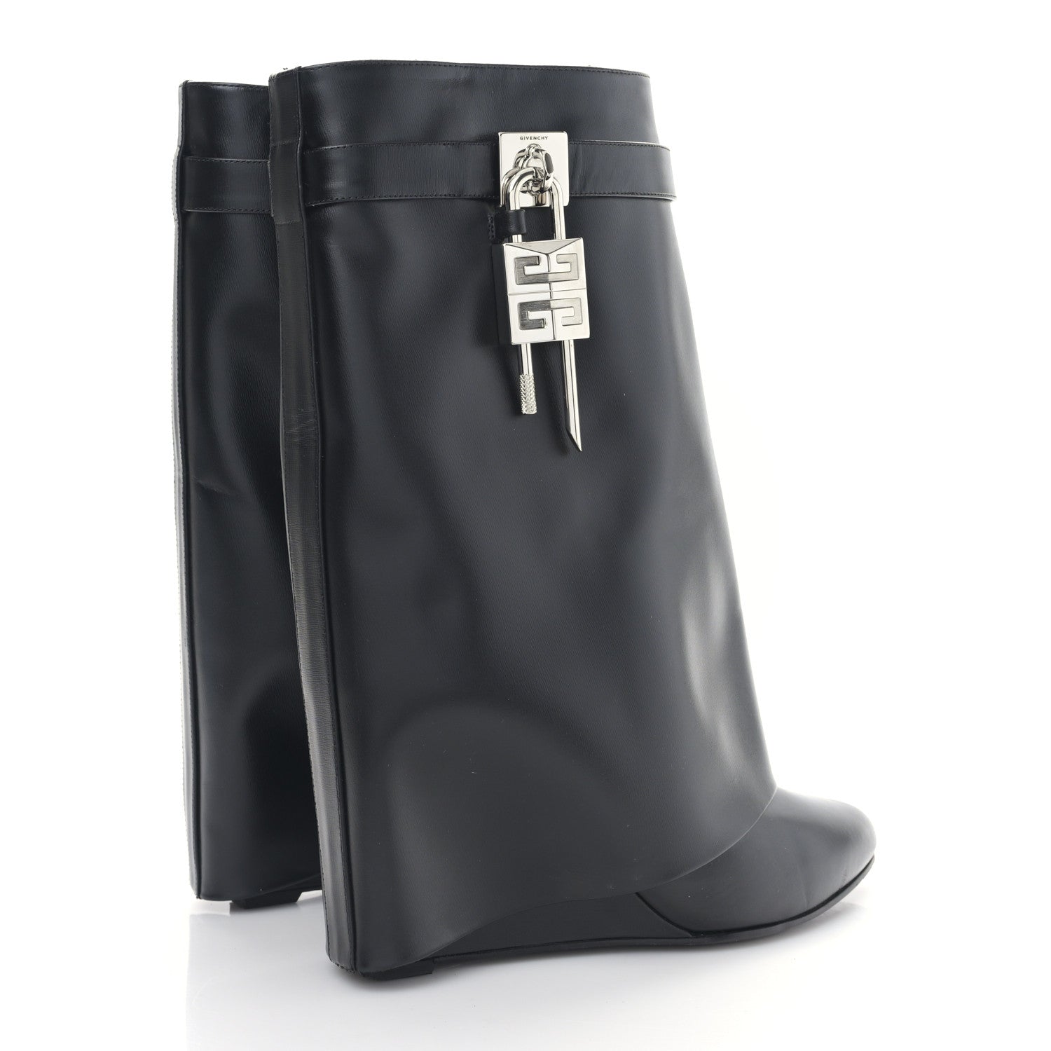 Givenchy Calfskin Shark Lock Ankle Boots 40 Black 4 of 6