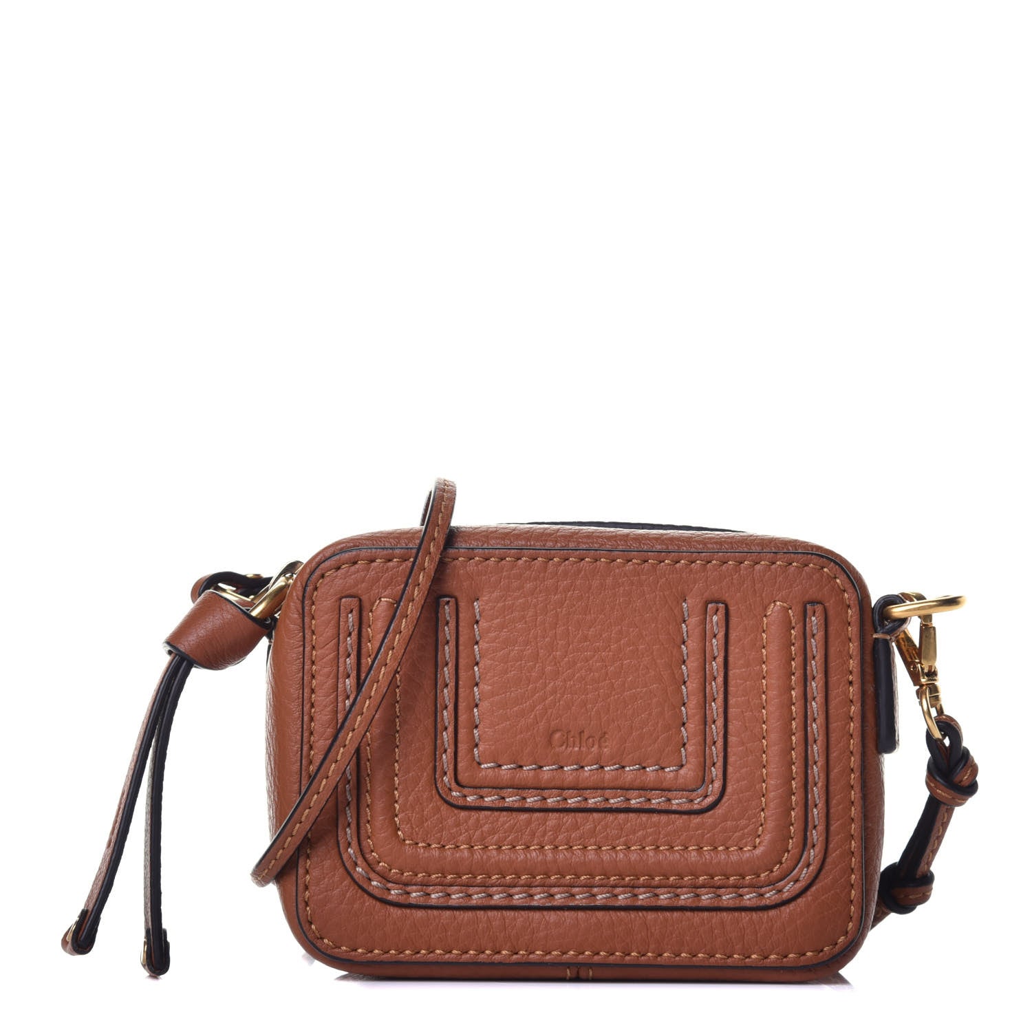Chloe Calfskin Mini Marcie Crossbody Bag Tan 1 of 9