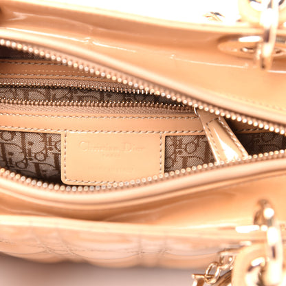 Christian Dior Patent Cannage Medium Lady Dior Beige 6 of 14