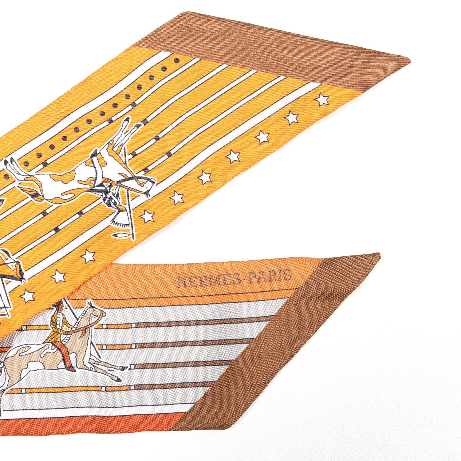 Hermes Silk Pani La Shar Pawnee Twilly Orange Mastic Brun 2 of 4