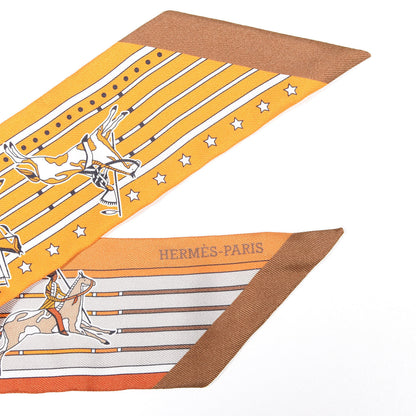 Hermes Silk Pani La Shar Pawnee Twilly Orange Mastic Brun 2 of 4