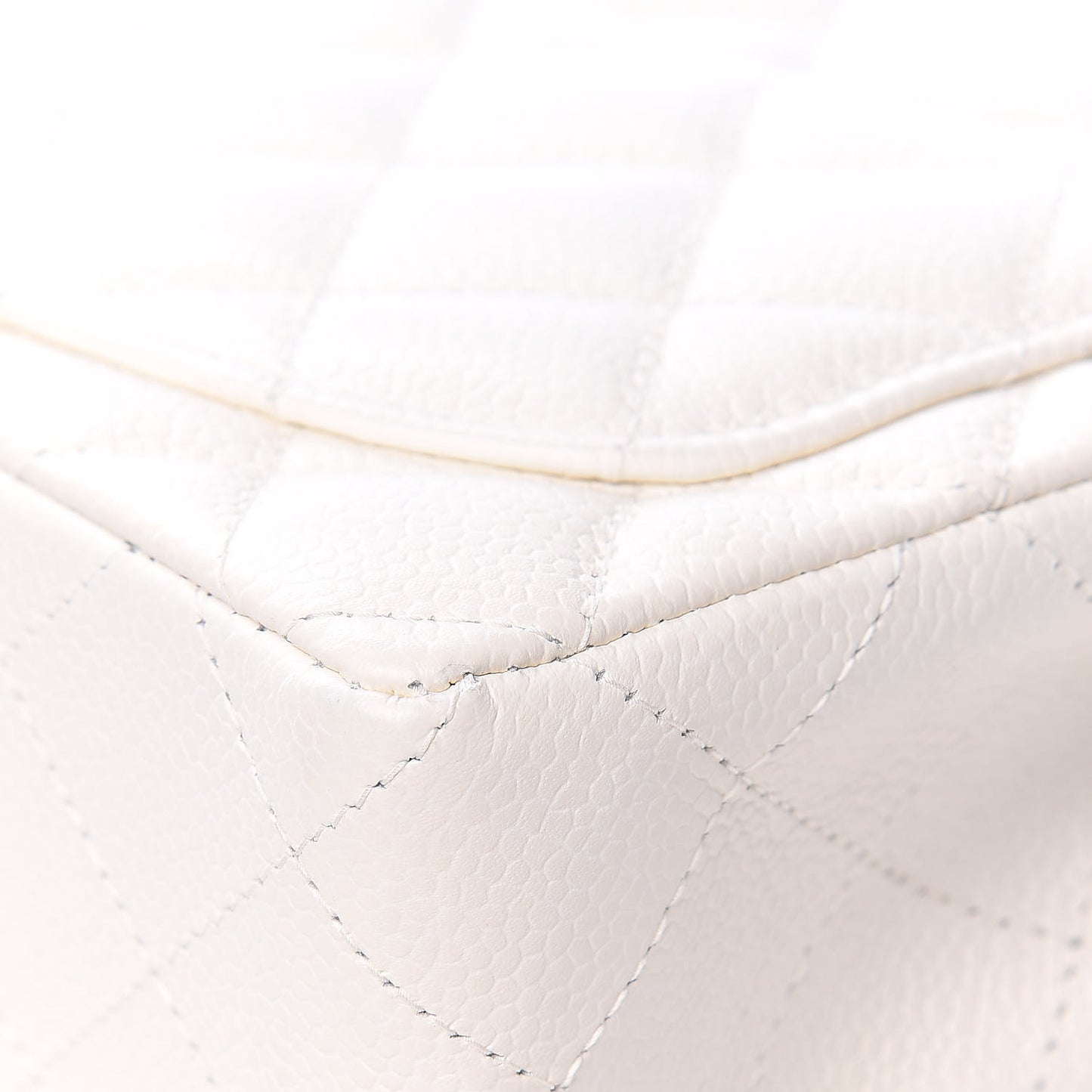 Caviar Quilted Mini Square Flap White