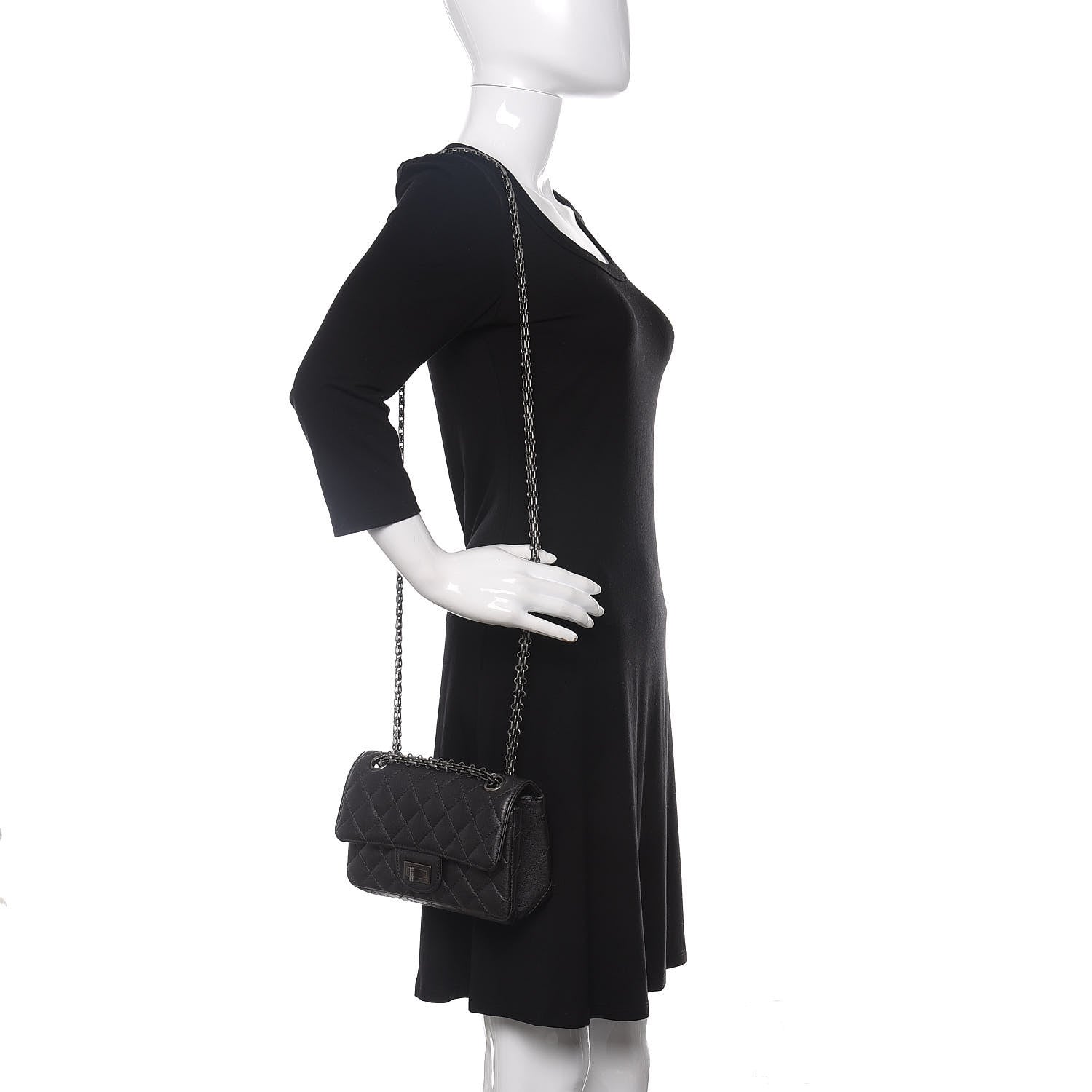 Chanel Sheepskin Quilted 2.55 Reissue Mini Flap Dark Grey 2 of 11