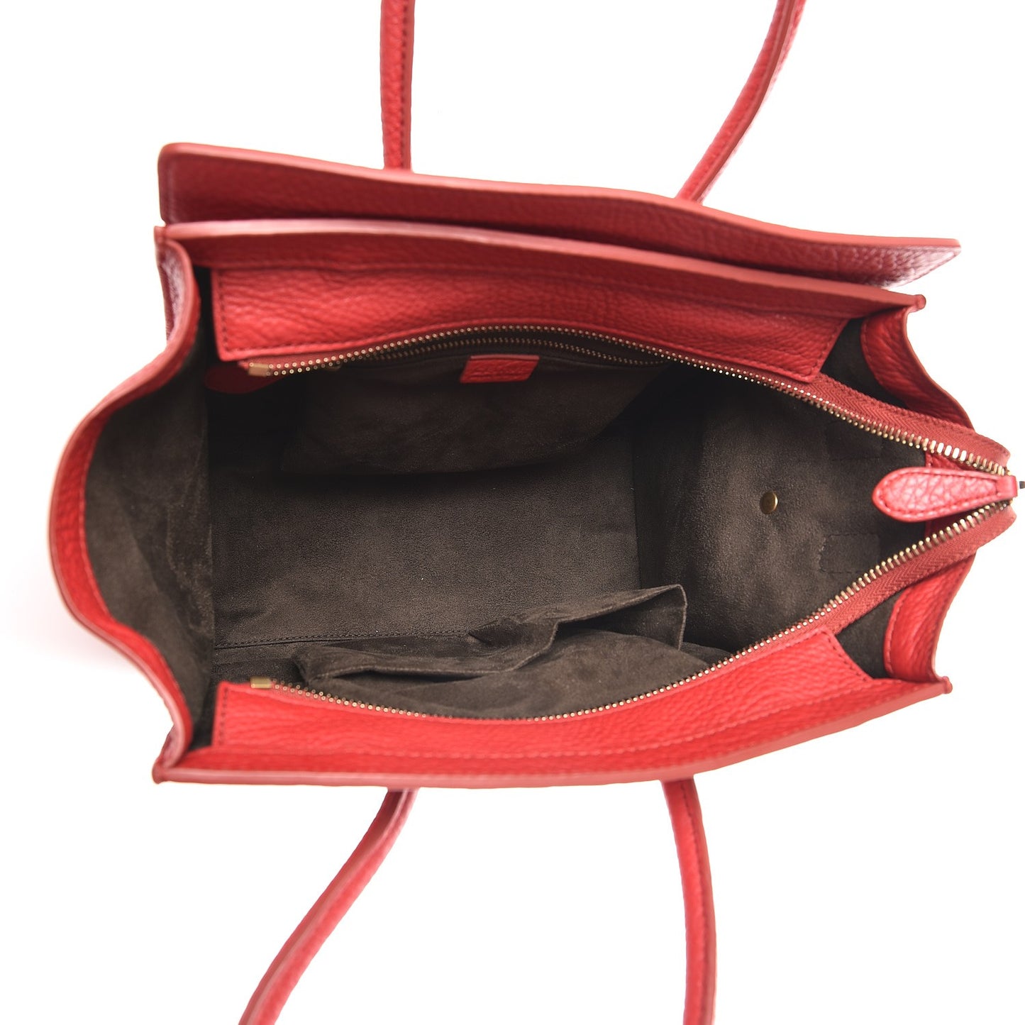 Baby Grained Calfskin Micro Luggage Red