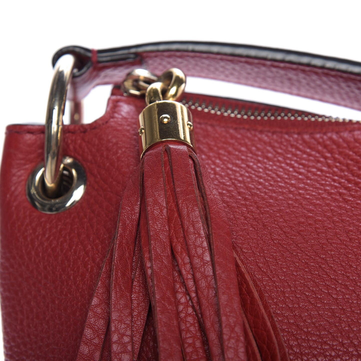 Pebbled Calfskin Large Soho Hobo Tabasco Red