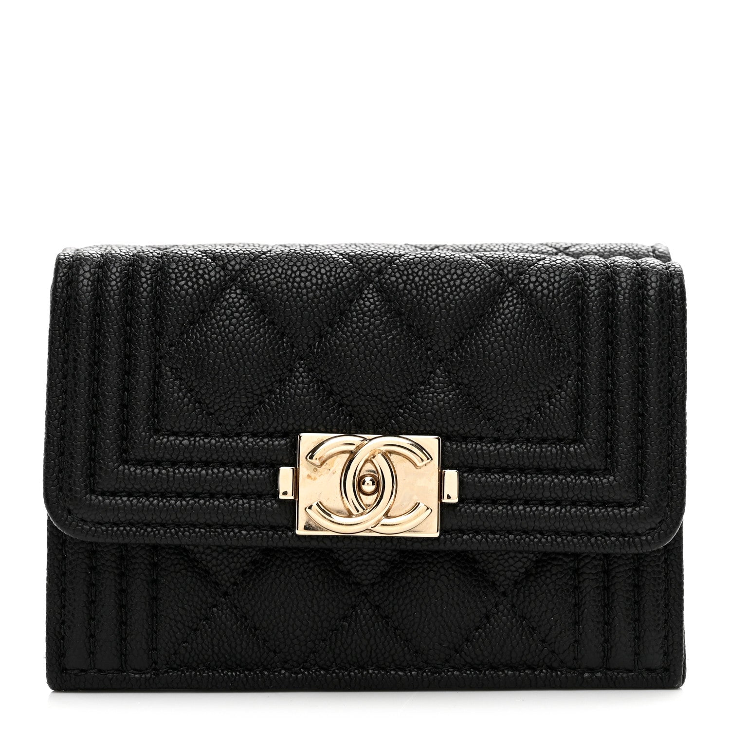 Chanel Caviar Quilted Small Boy Flap Wallet Black 1 of 8