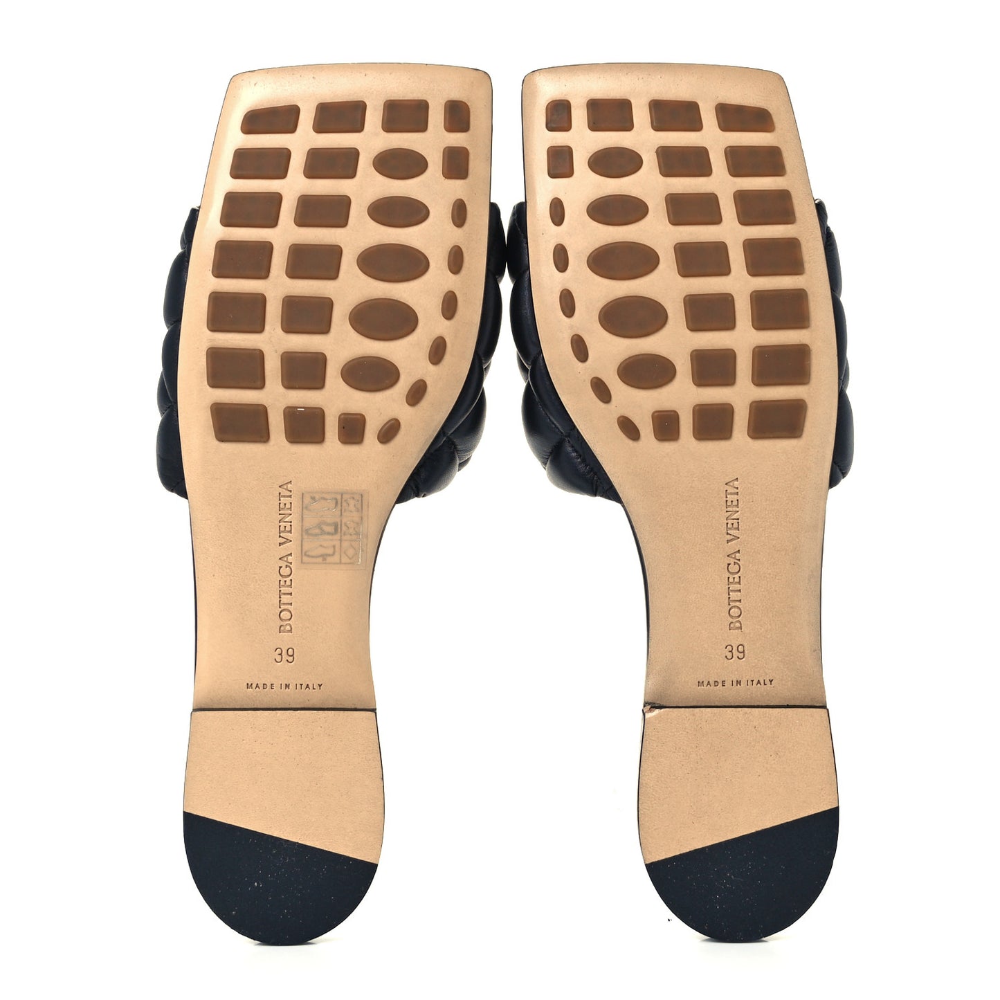 Nappa Matelasse Padded Flat Sandals 39 Black