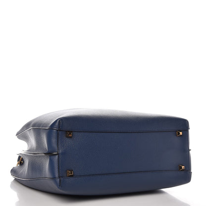 MCM Grained Calfskin Large Milla Hobo Navy Blue 5 of 18