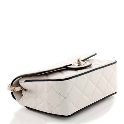 Chanel Lambskin Quilted Resin CC Mini Flap Bag White Black 4 of 10